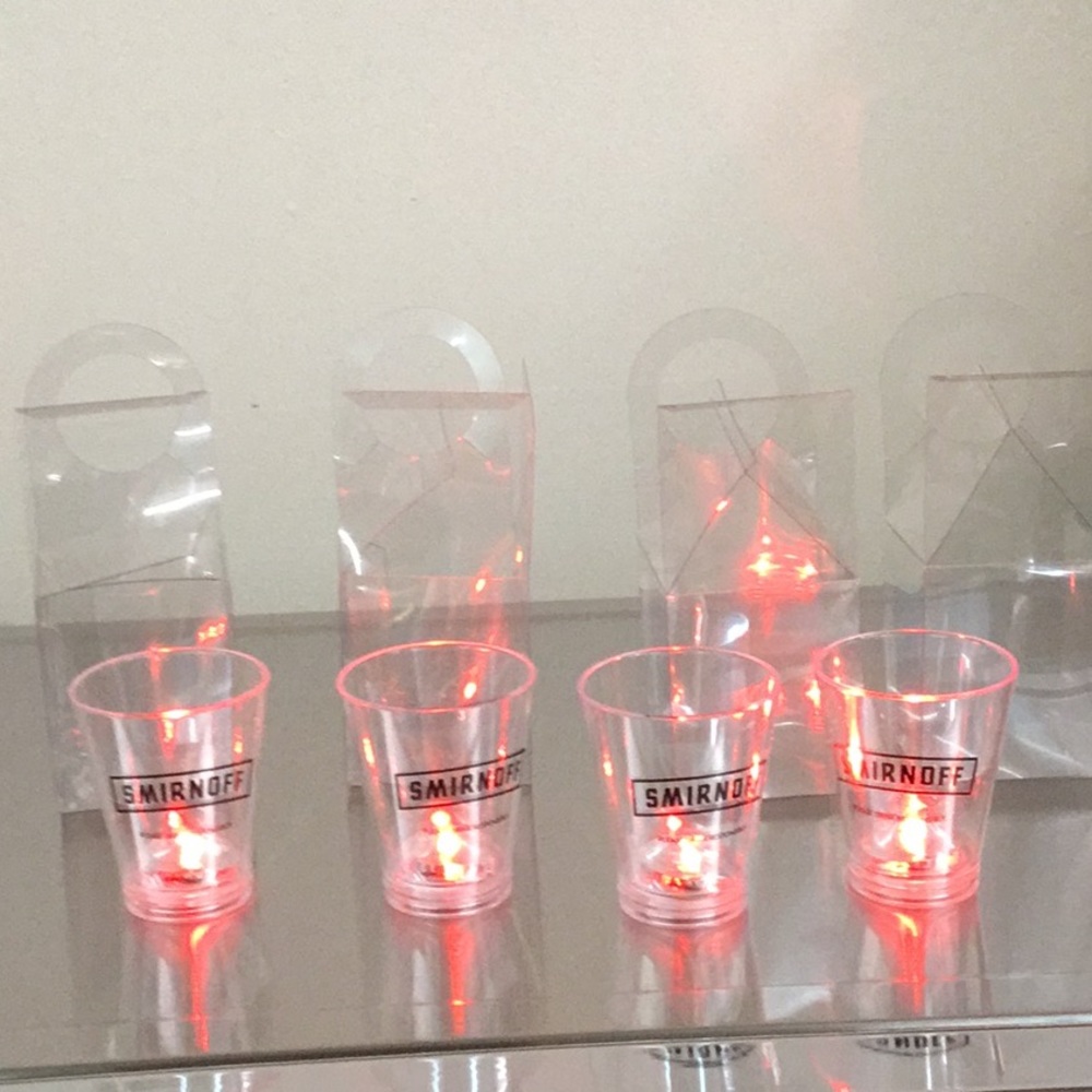 NIB Light up shot glasses